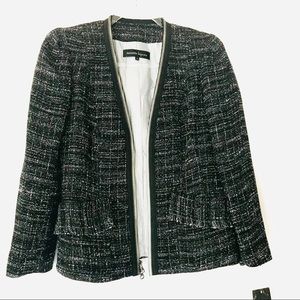 Nanette Lepore Tweed Full Zip career jacket